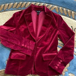 WHBM burgundy velour jacket
